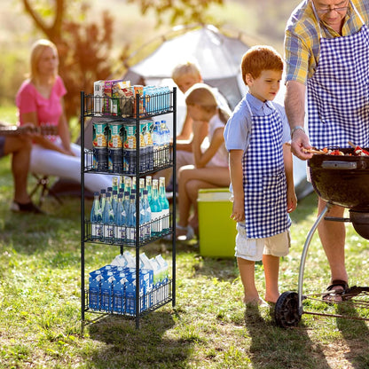 Water Bottle Holder Rack 3 Tier Soda Drink Organizer Vertical Metal Food Storage Shelf for Kitchen Countertop Pantry, Can Storage Organizer for Pantry