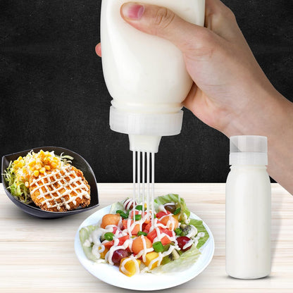 Porous Condiment Squeeze Bottles, Salad Dressing Container, Squeeze Bottles for Sauces, Botellas Exprimibles de Condimentos 3-Pack 13 oz (380ml), Syrup Dispenser Great for Ketchup, Salad, BBQ Sauce