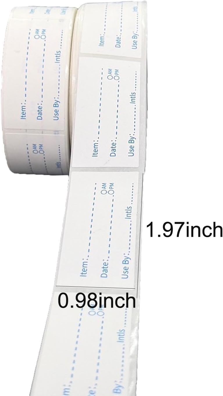 500 Pieces Removable Food Labels, 1 x 2 Inch Date Stickers for Freezer, Refrigerator Food Containers, Glass, Metal, Plastic Containers - Easy to Write(Red)