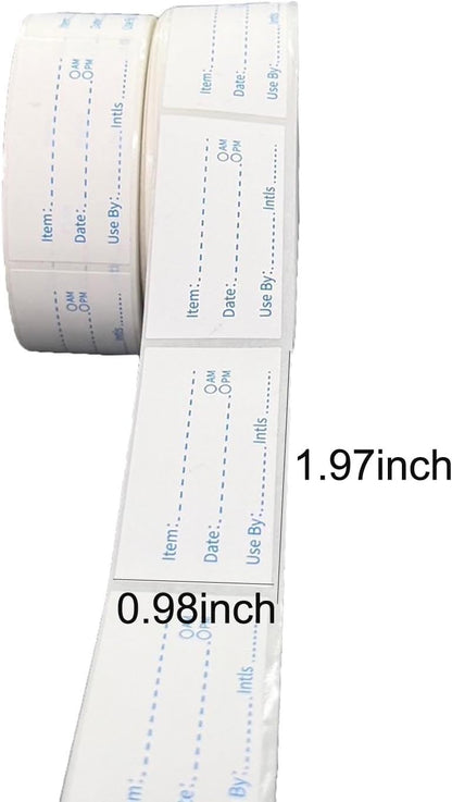 500 Pieces Removable Food Labels, 1 x 2 Inch Date Stickers for Freezer, Refrigerator Food Containers, Glass, Metal, Plastic Containers - Easy to Write(Red)