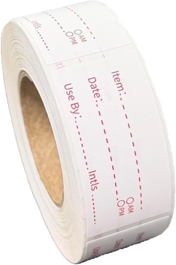 500 Pieces Removable Food Labels, 1 x 2 Inch Date Stickers for Freezer, Refrigerator Food Containers, Glass, Metal, Plastic Containers - Easy to Write(Red)
