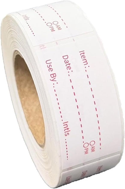 500 Pieces Removable Food Labels, 1 x 2 Inch Date Stickers for Freezer, Refrigerator Food Containers, Glass, Metal, Plastic Containers - Easy to Write(Red)