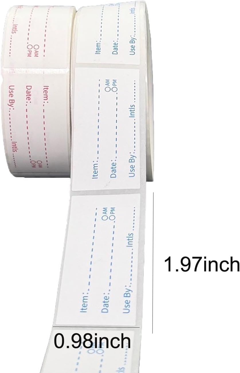 500 Pieces Removable Food Labels, 1 x 2 Inch Date Stickers for Freezer, Refrigerator Food Containers, Glass, Metal, Plastic Containers - Easy to Write(Red)