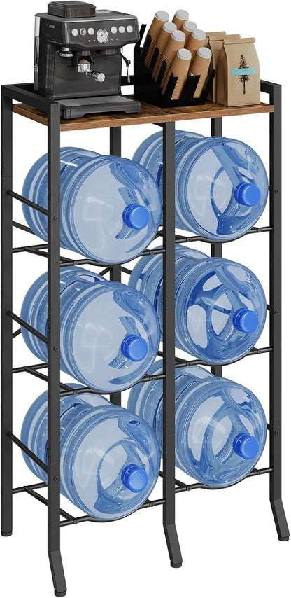 5 Gallon Water Jug Holder for 6 Bottles, 3-Tier Water Jug Stand