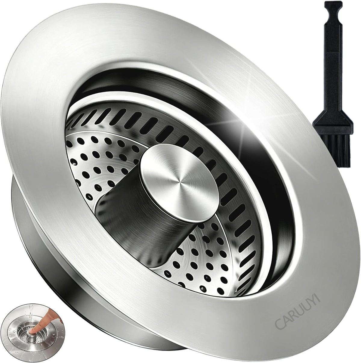 Upgraded 3-in-1 Pop-Up Kitchen Sink Drain Strainer Stopper