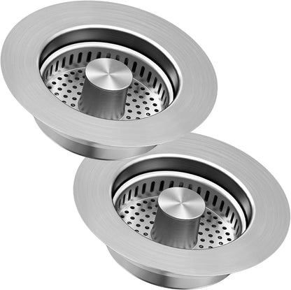 Upgraded 3-in-1 Pop-Up Kitchen Sink Drain Strainer Stopper