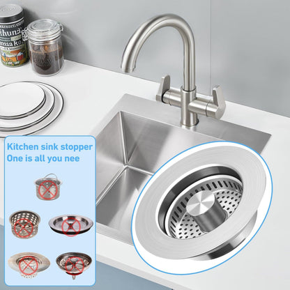Upgraded 3-in-1 Pop-Up Kitchen Sink Drain Strainer Stopper