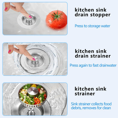 Upgraded 3-in-1 Pop-Up Kitchen Sink Drain Strainer Stopper
