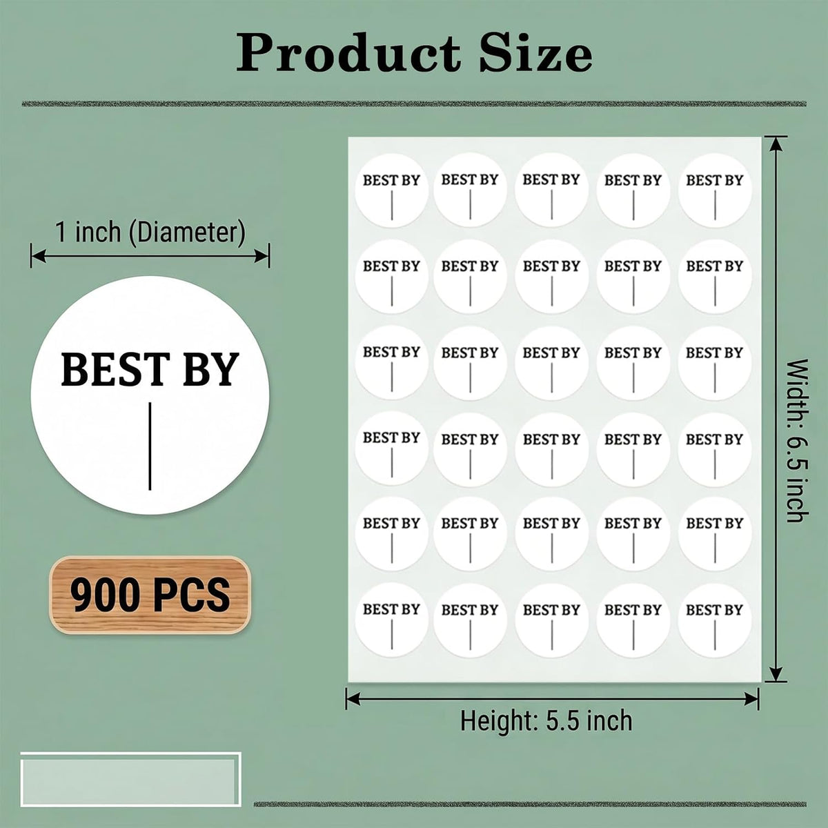 900 Pcs Food Expiration Date Labels Stickers, 1" Best by Date Dots Sticker for Spice Jar Food Containers