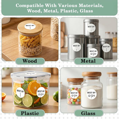 900 Pcs Food Expiration Date Labels Stickers, 1" Best by Date Dots Sticker for Spice Jar Food Containers