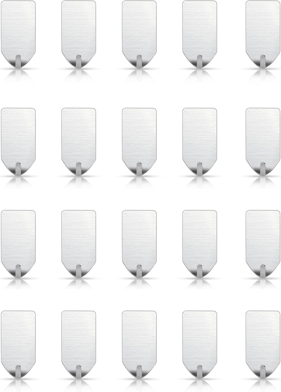 Small Adhesive Stainless Steel Hooks for Hanging Hats, Caps and Keys - 20 Pack, Holds up to 2 lbs Perfect for Wall-Mounted Baseball Caps and Measuring Cup Storage
