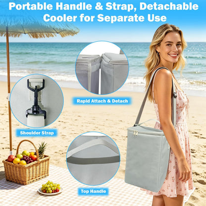 2-in-1 Accessories for XL Large Bogg Bag - Cooler and Organizer Insert, Portable PEVA Cooler Bag, Ice Chest with Handle and Strap, Lightweight Mesh Inserts Bogg Bag Organizer only for XL