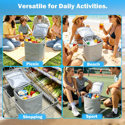 2-in-1 Accessories for XL Large Bogg Bag - Cooler and Organizer Insert, Portable PEVA Cooler Bag, Ice Chest with Handle and Strap, Lightweight Mesh Inserts Bogg Bag Organizer only for XL