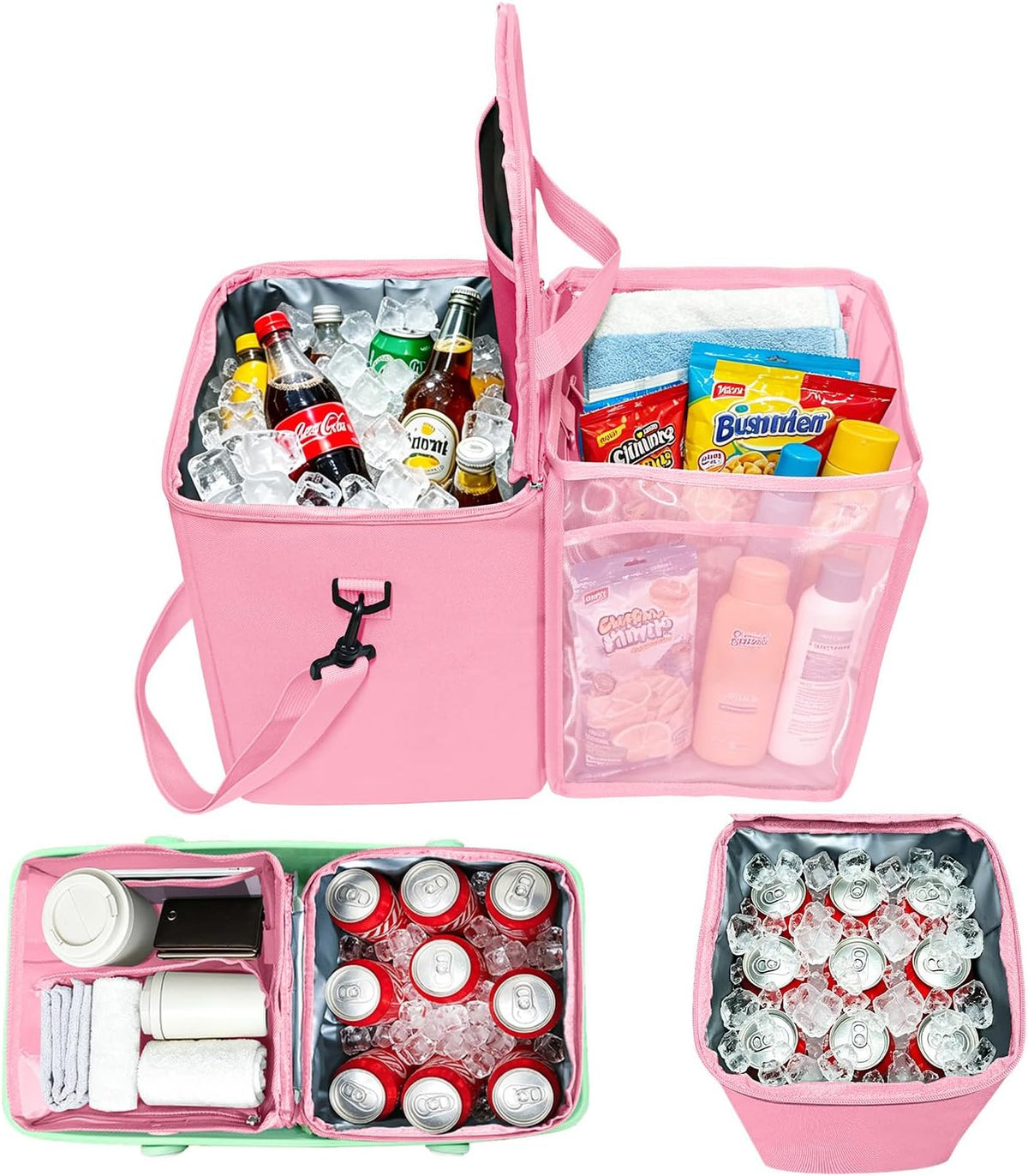 2-in-1 Accessories for XL Large Bogg Bag - Cooler and Organizer Insert, Portable PEVA Cooler Bag, Ice Chest with Handle and Strap, Lightweight Mesh Inserts Bogg Bag Organizer only for XL