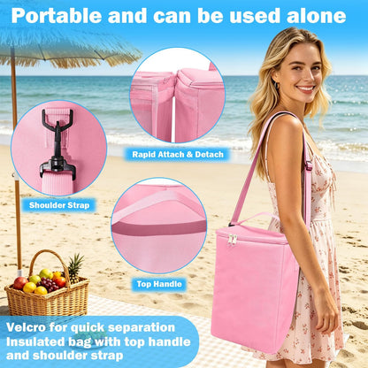 2-in-1 Accessories for XL Large Bogg Bag - Cooler and Organizer Insert, Portable PEVA Cooler Bag, Ice Chest with Handle and Strap, Lightweight Mesh Inserts Bogg Bag Organizer only for XL