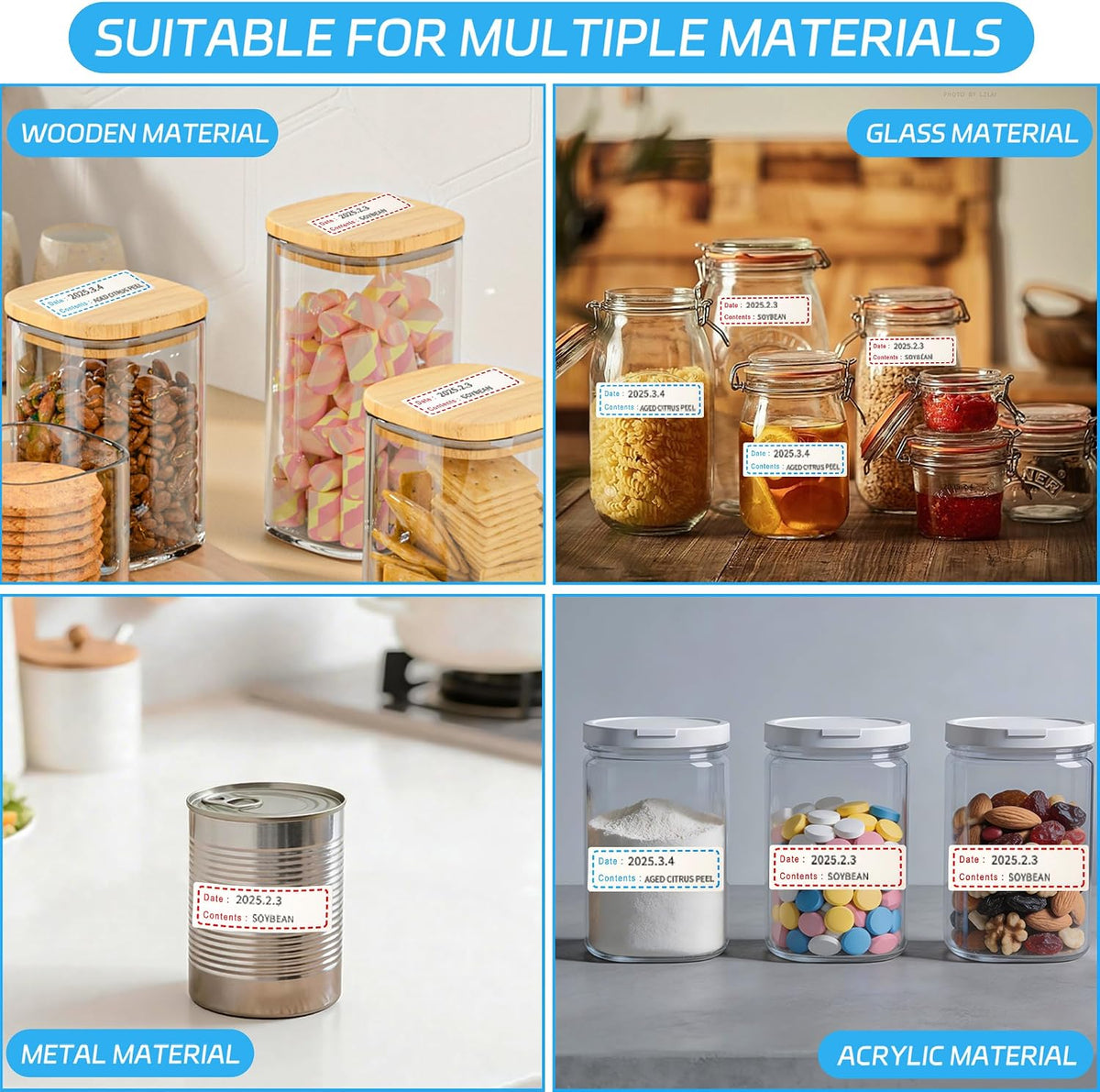 1000 Pcs Removable Freezer Labels with Perforation Line, 1x3 Inch Waterproof Oil Resistant Food Storage Stickers, No Residue Easy Peel Date Content Labels for Kitchen Containers, Jars, Restaurants