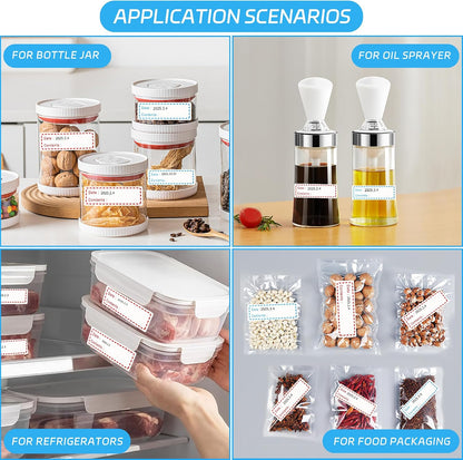 1000 Pcs Removable Freezer Labels with Perforation Line, 1x3 Inch Waterproof Oil Resistant Food Storage Stickers, No Residue Easy Peel Date Content Labels for Kitchen Containers, Jars, Restaurants