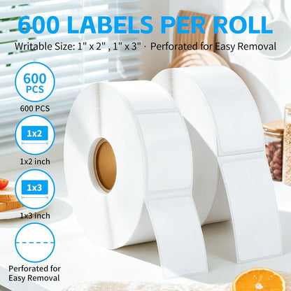 1000 Pcs Removable Freezer Labels with Perforation Line, 1x3 Inch Waterproof Oil Resistant Food Storage Stickers, No Residue Easy Peel Date Content Labels for Kitchen Containers, Jars, Restaurants