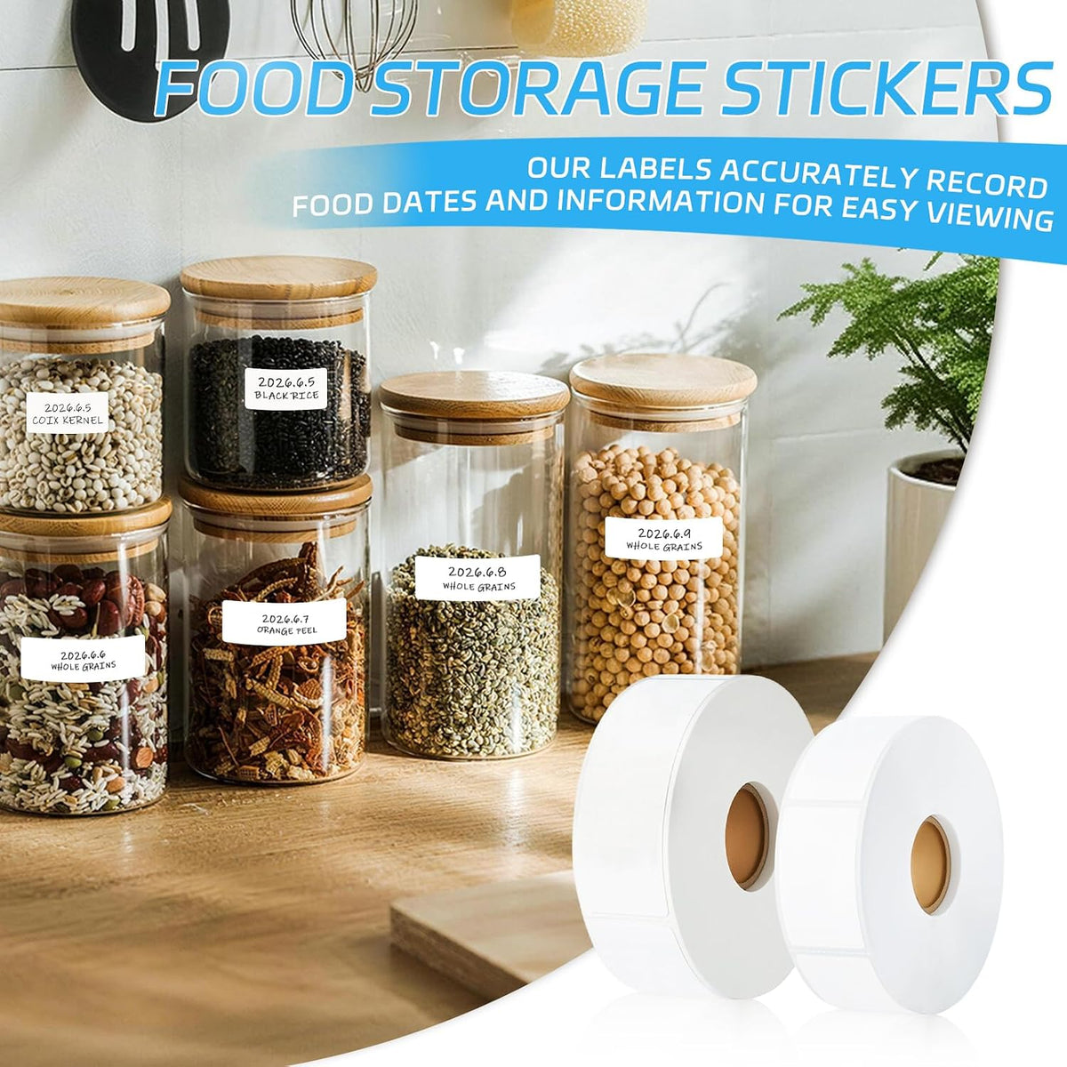 1000 Pcs Removable Freezer Labels with Perforation Line, 1x3 Inch Waterproof Oil Resistant Food Storage Stickers, No Residue Easy Peel Date Content Labels for Kitchen Containers, Jars, Restaurants
