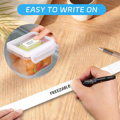 1000 Pcs Removable Freezer Labels with Perforation Line, 1x3 Inch Waterproof Oil Resistant Food Storage Stickers, No Residue Easy Peel Date Content Labels for Kitchen Containers, Jars, Restaurants