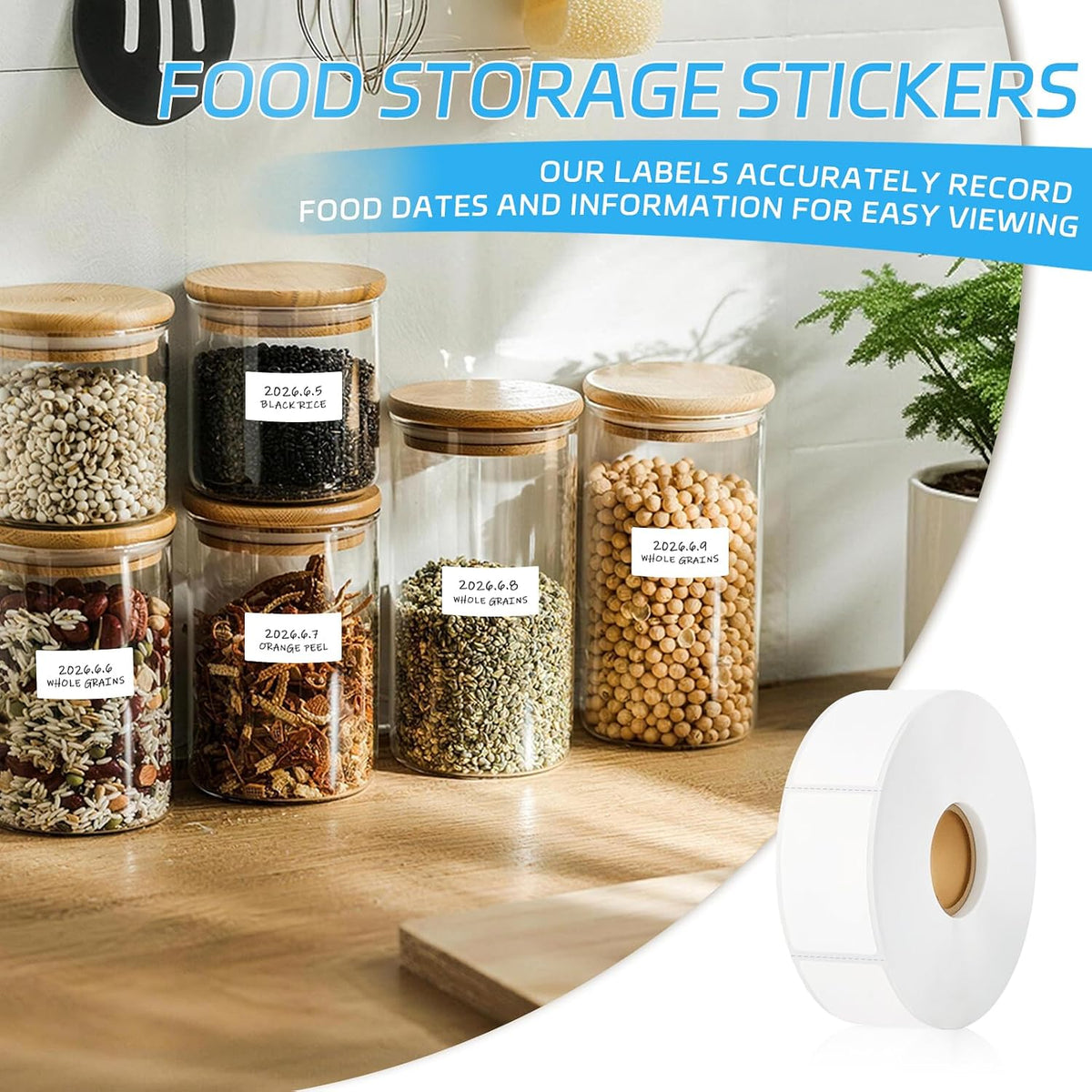 1000 Pcs Removable Freezer Labels with Perforation Line, 1x3 Inch Waterproof Oil Resistant Food Storage Stickers, No Residue Easy Peel Date Content Labels for Kitchen Containers, Jars, Restaurants