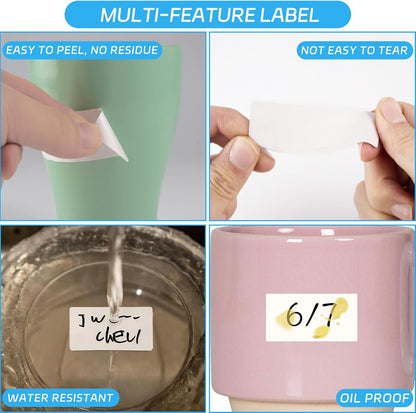 1000 Pcs Removable Freezer Labels with Perforation Line, 1x3 Inch Waterproof Oil Resistant Food Storage Stickers, No Residue Easy Peel Date Content Labels for Kitchen Containers, Jars, Restaurants