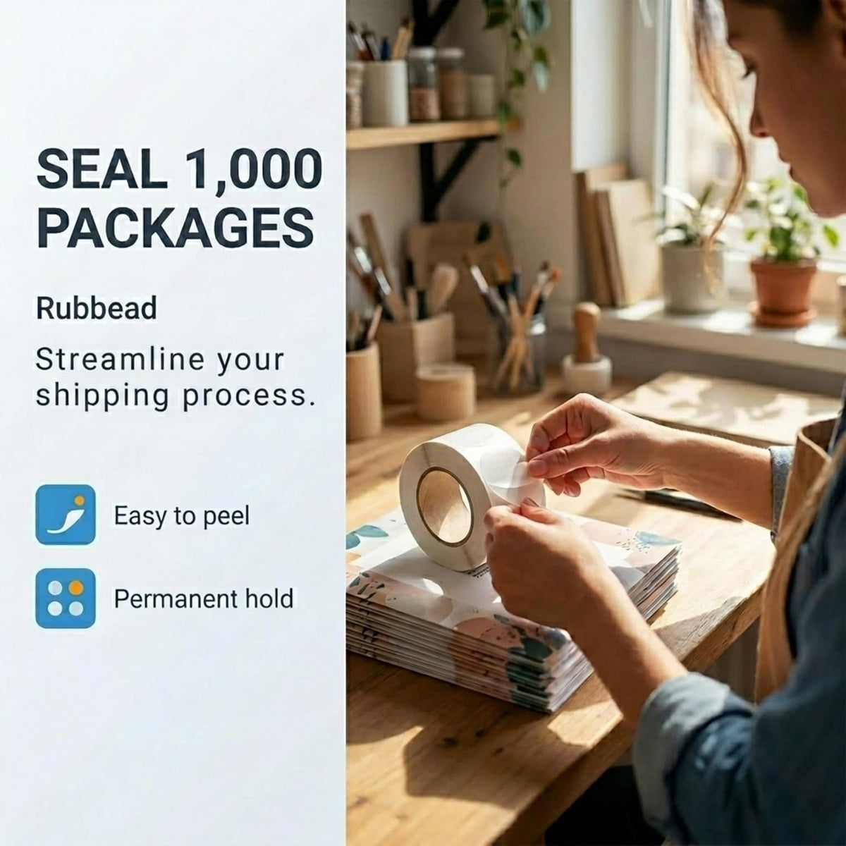 Clear Circle Stickers 1.5 Inch, 1000 Pack Waterproof, Virtually Invisible | Transparent Self-Adhesive Envelope Seals, Wafer Seal Round Sticker Labels for Package, Mail, Gift Box, Performore