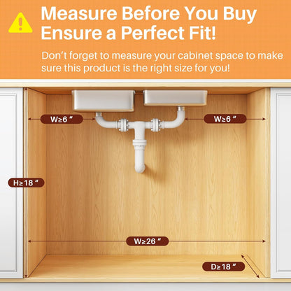 Under Sink Organizer, 2-Pack 3-Tier Height Adjustable Thickened Metal Pull out Cabinet Organizer Shelf, Slide out Storage Drawer Rack for Bathroom Kitchen Pantry Home Organization, White
