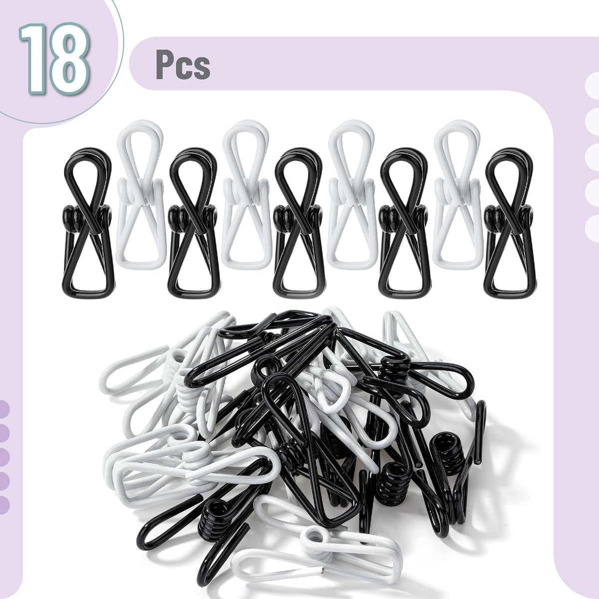 PVC-Coated Utility Clips, 2 Inch, 18 Pack, Green