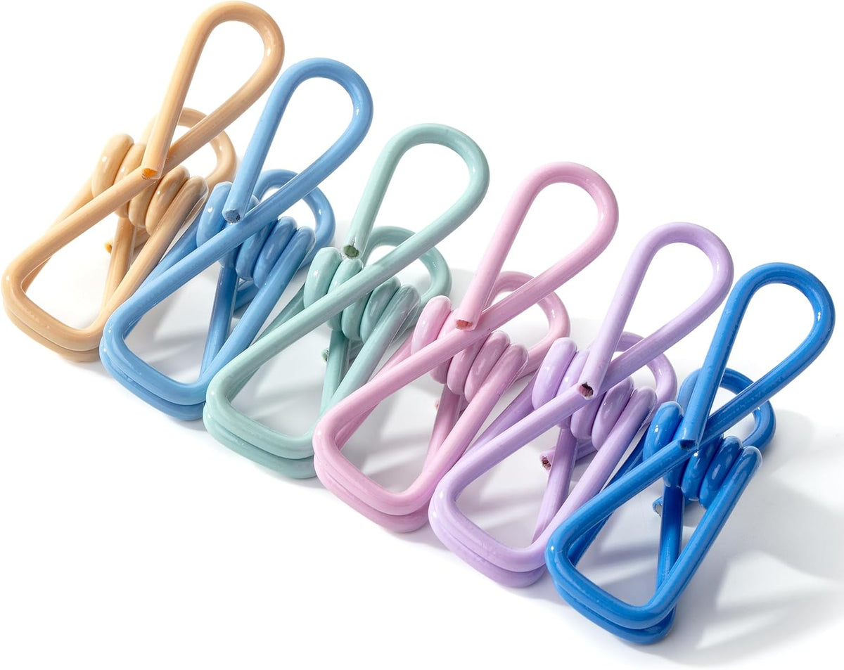 PVC-Coated Utility Clips, 2 Inch, 18 Pack, Green