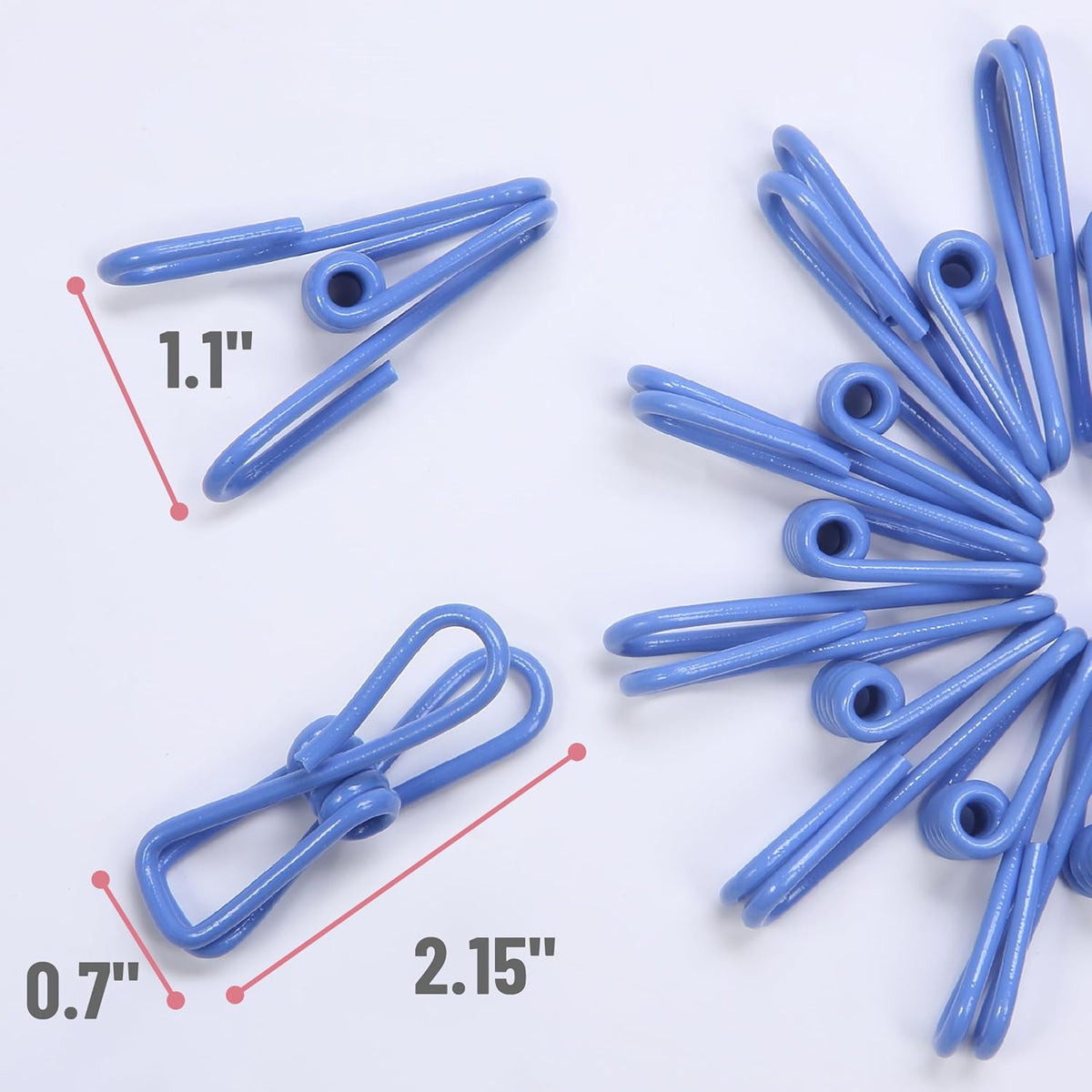 PVC-Coated Utility Clips, 2 Inch, 18 Pack, Green
