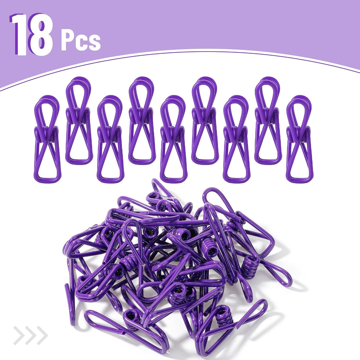 PVC-Coated Utility Clips, 2 Inch, 18 Pack, Green