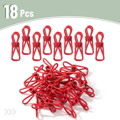PVC-Coated Utility Clips, 2 Inch, 18 Pack, Green