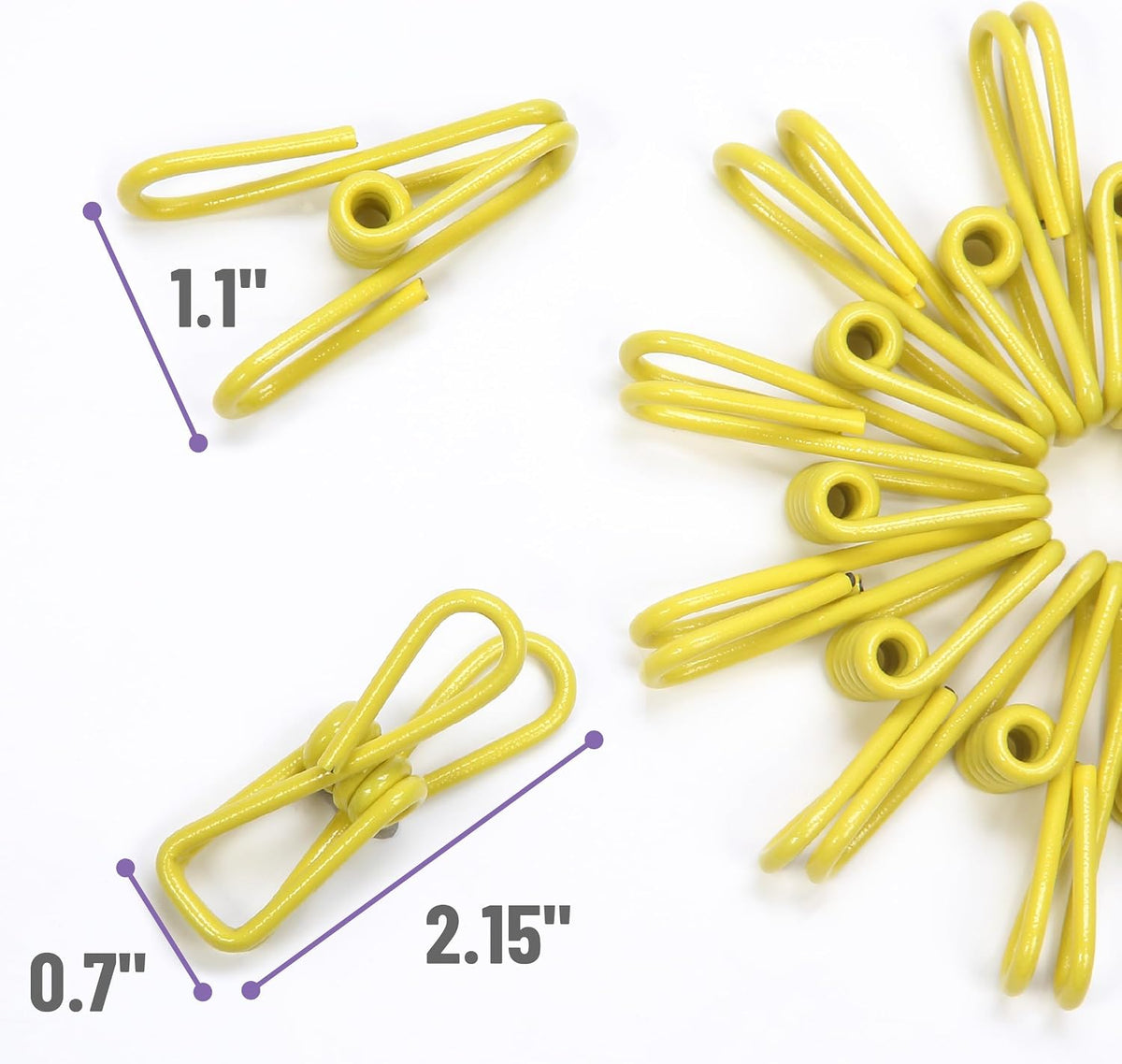 PVC-Coated Utility Clips, 2 Inch, 18 Pack, Green