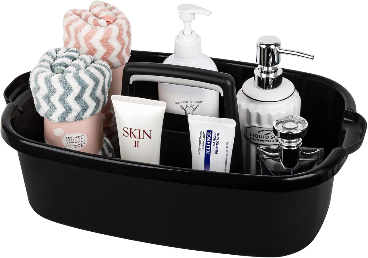 Large Cleaning Supplies Caddy Portable Shower Basket Supply Organizer with Handle Plastic Bucket Tool Storage for Bathroom, Bedroom, Kitchen, College Dorm, Garden, Blue