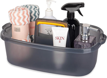 Large Cleaning Supplies Caddy Portable Shower Basket Supply Organizer with Handle Plastic Bucket Tool Storage for Bathroom, Bedroom, Kitchen, College Dorm, Garden, Blue