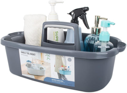 Large Cleaning Supplies Caddy Portable Shower Basket Supply Organizer with Handle Plastic Bucket Tool Storage for Bathroom, Bedroom, Kitchen, College Dorm, Garden, Blue