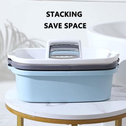 Large Cleaning Supplies Caddy Portable Shower Basket Supply Organizer with Handle Plastic Bucket Tool Storage for Bathroom, Bedroom, Kitchen, College Dorm, Garden, Blue