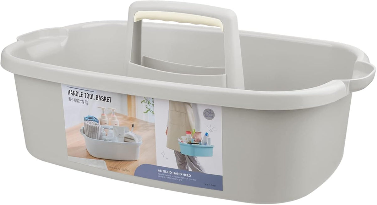 Large Cleaning Supplies Caddy Portable Shower Basket Supply Organizer with Handle Plastic Bucket Tool Storage for Bathroom, Bedroom, Kitchen, College Dorm, Garden, Blue