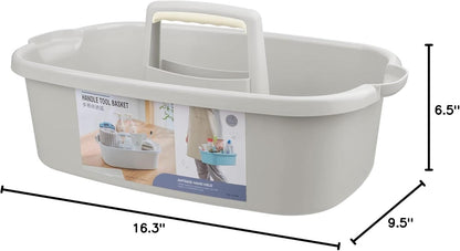 Large Cleaning Supplies Caddy Portable Shower Basket Supply Organizer with Handle Plastic Bucket Tool Storage for Bathroom, Bedroom, Kitchen, College Dorm, Garden, Blue