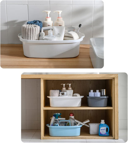 Large Cleaning Supplies Caddy Portable Shower Basket Supply Organizer with Handle Plastic Bucket Tool Storage for Bathroom, Bedroom, Kitchen, College Dorm, Garden, Blue