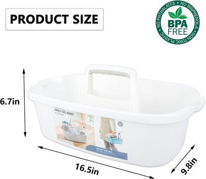 Large Cleaning Supplies Caddy Portable Shower Basket Supply Organizer with Handle Plastic Bucket Tool Storage for Bathroom, Bedroom, Kitchen, College Dorm, Garden, Blue