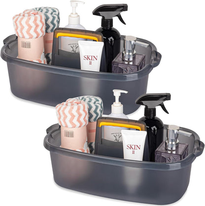 Large Cleaning Supplies Caddy Portable Shower Basket Supply Organizer with Handle Plastic Bucket Tool Storage for Bathroom, Bedroom, Kitchen, College Dorm, Garden, Blue