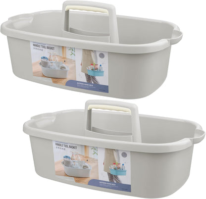 Large Cleaning Supplies Caddy Portable Shower Basket Supply Organizer with Handle Plastic Bucket Tool Storage for Bathroom, Bedroom, Kitchen, College Dorm, Garden, Blue