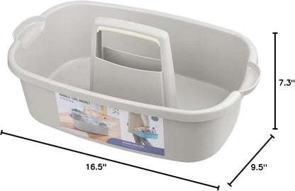 Large Cleaning Supplies Caddy Portable Shower Basket Supply Organizer with Handle Plastic Bucket Tool Storage for Bathroom, Bedroom, Kitchen, College Dorm, Garden, Blue
