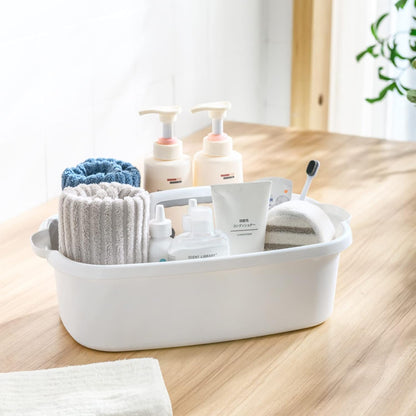 Large Cleaning Supplies Caddy Portable Shower Basket Supply Organizer with Handle Plastic Bucket Tool Storage for Bathroom, Bedroom, Kitchen, College Dorm, Garden, Blue