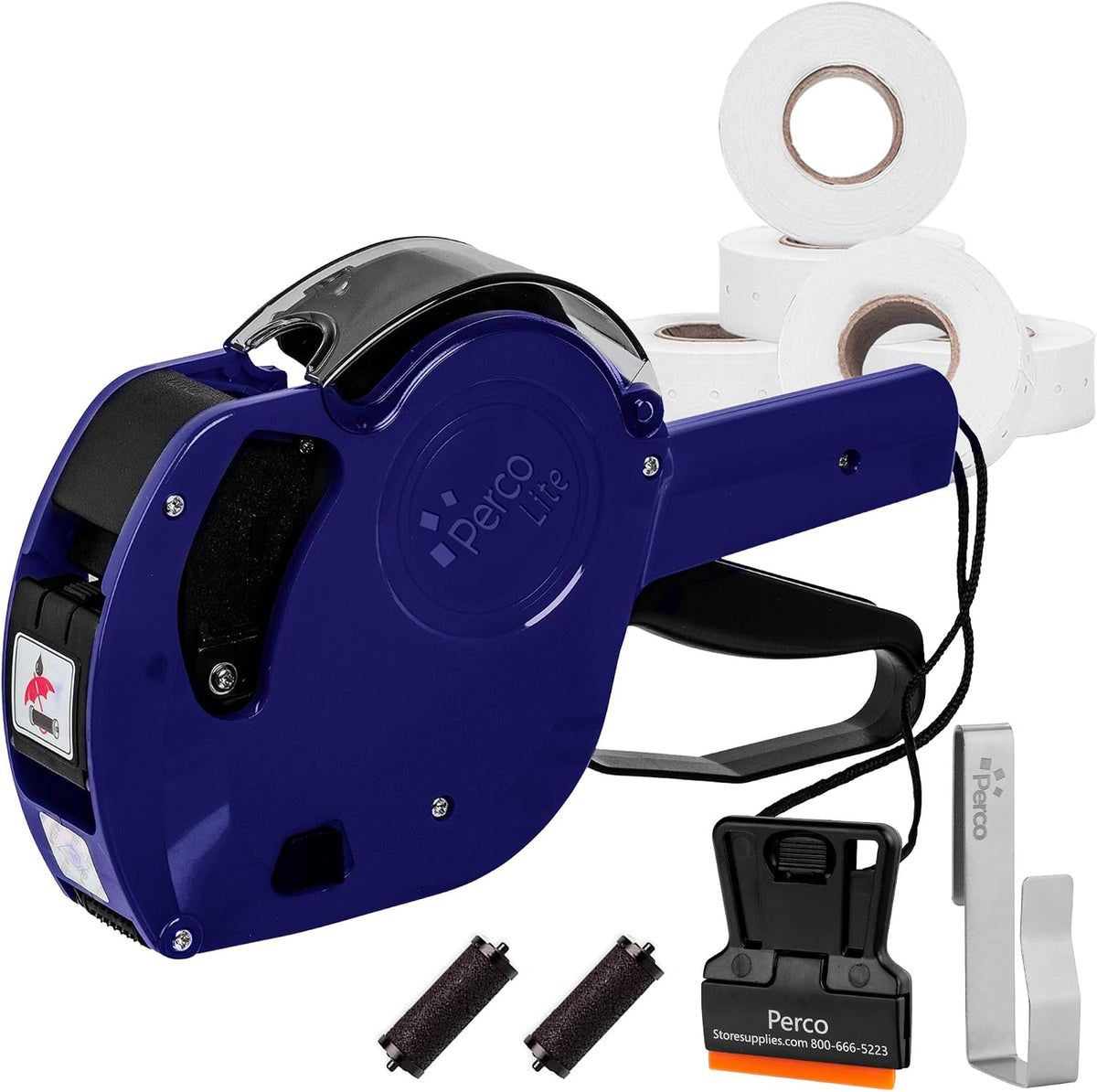Lite 1 Line Date Gun Kit for Retail – Includes 5 White Label Rolls, Clip & Ink Rollers