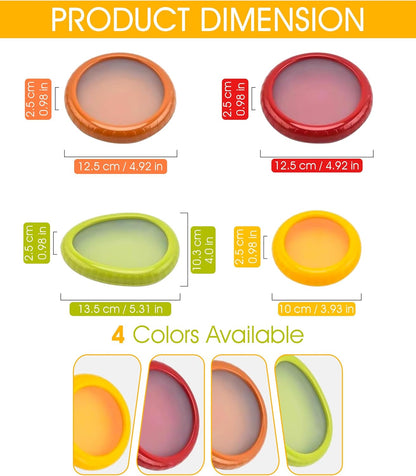 5-Piece Avocado Saver and Tomato Holder Set – 4 Reusable Silicone Food Storage Containers + 1 Fruit Peeler, Stretch Pods for Fruit & Veggie Storage