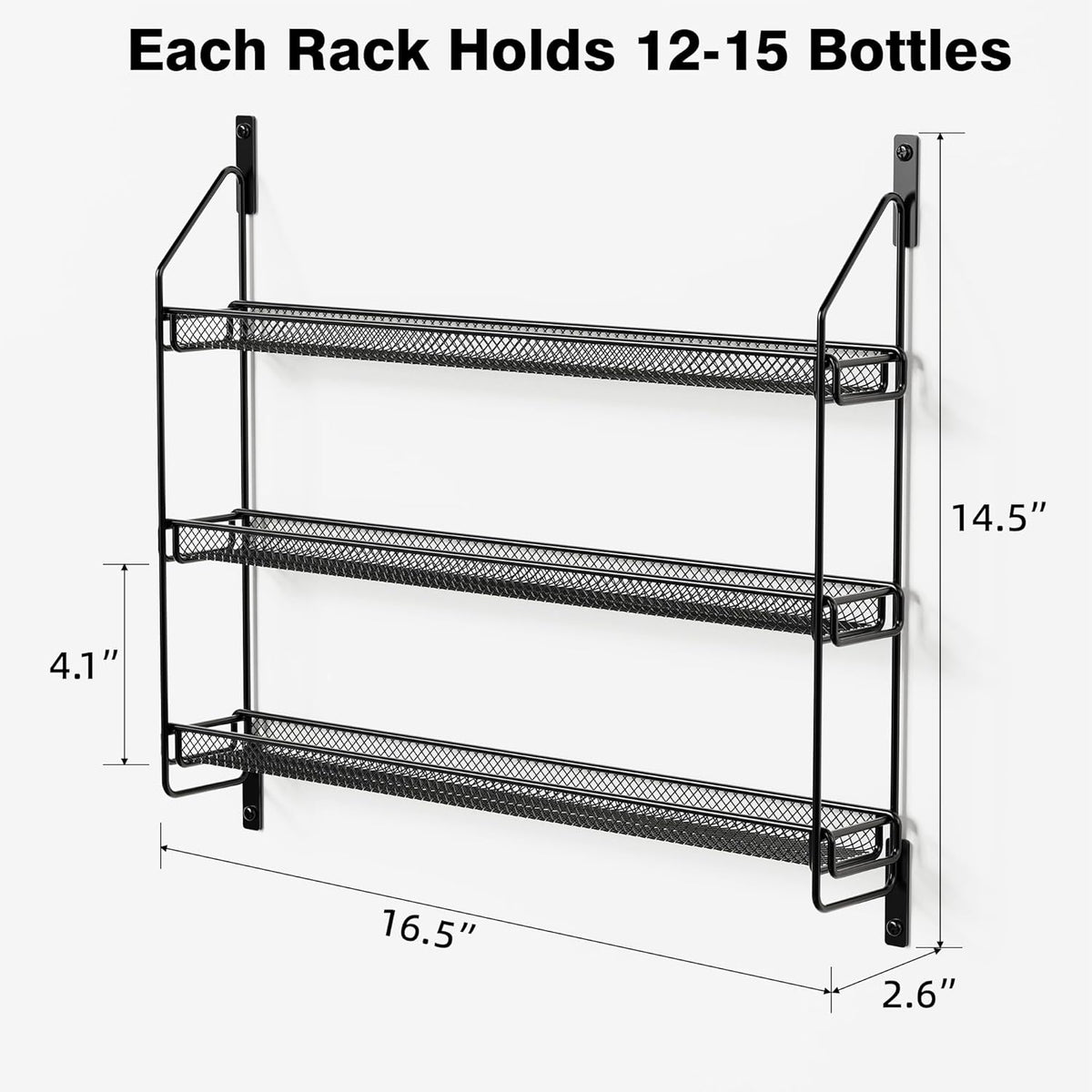 Nail Polish Organizer Wall Mounted, 6 Tier Metal Storage Rack Holds 90 Bottles, Multifunctional Organizer for Essential Oils Paint Perfume, White