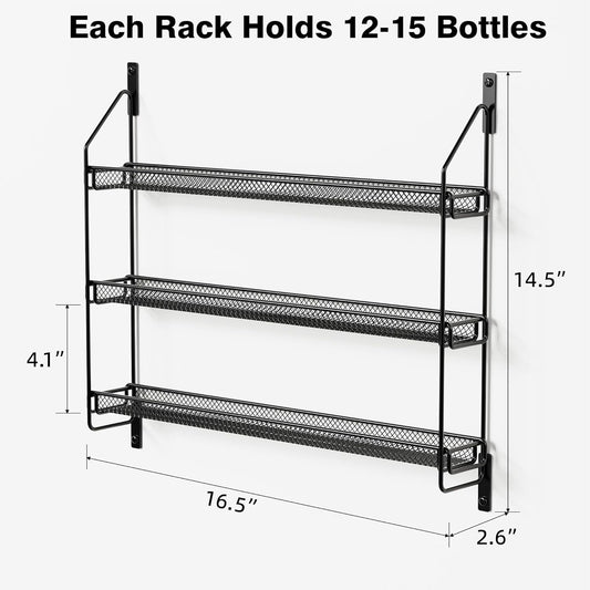 Nail Polish Organizer Wall Mounted, 6 Tier Metal Storage Rack Holds 90 Bottles, Multifunctional Organizer for Essential Oils Paint Perfume, White